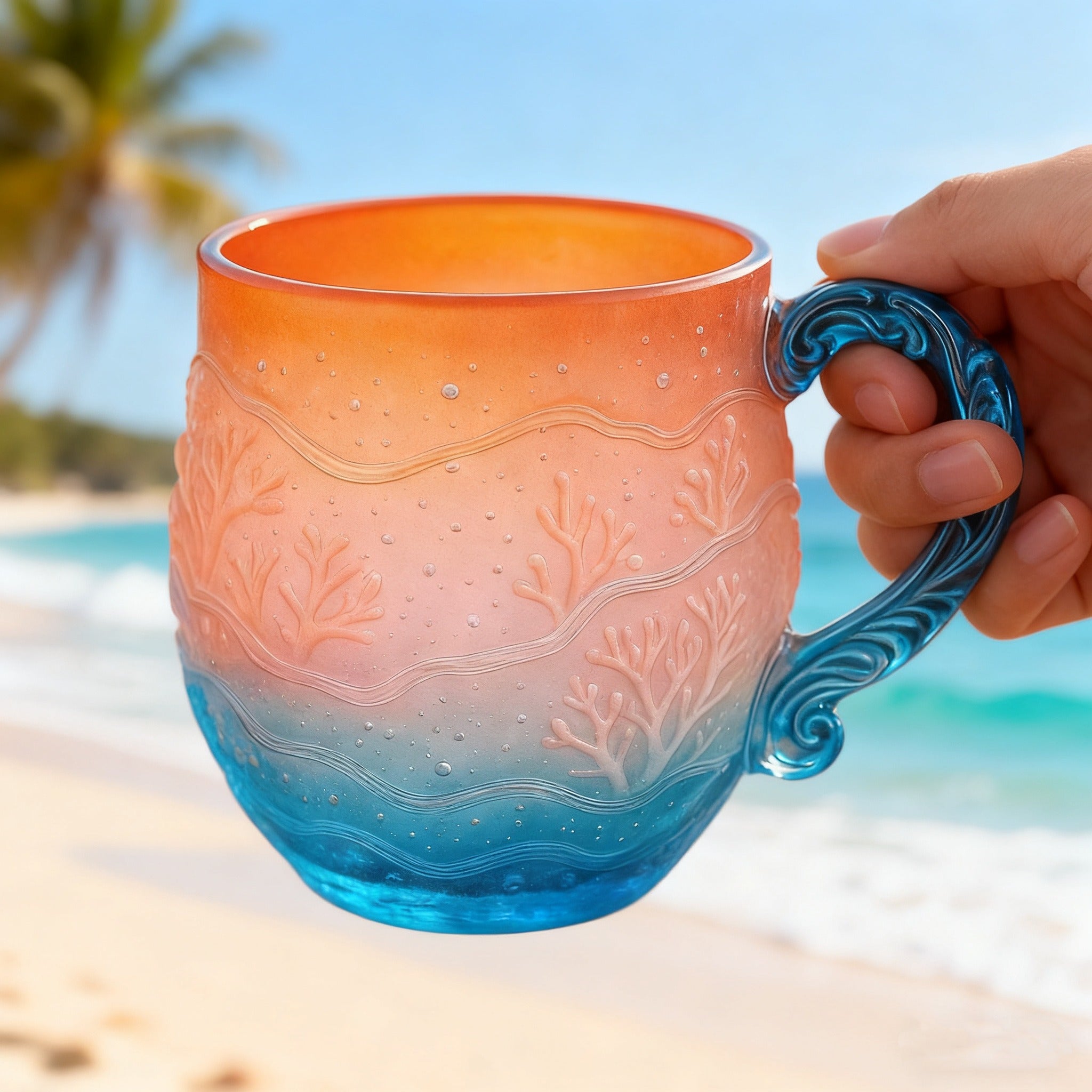 Ocean Wave Glass Mug