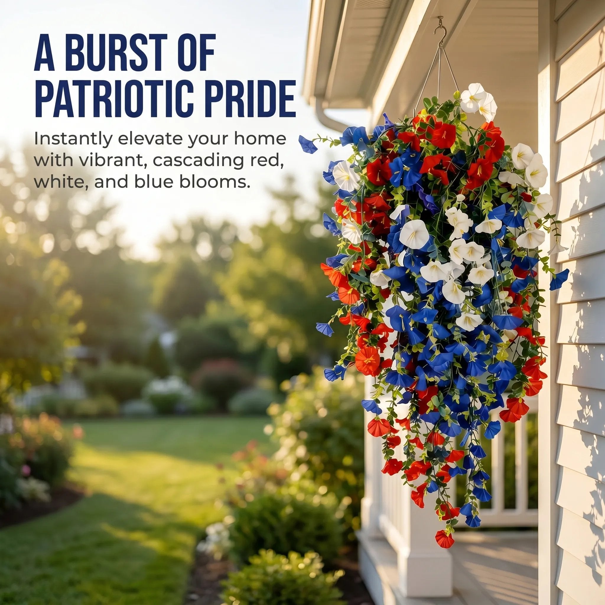 Celebrate America’s 250th Anniversary with Patriotic Hanging Flower Baskets