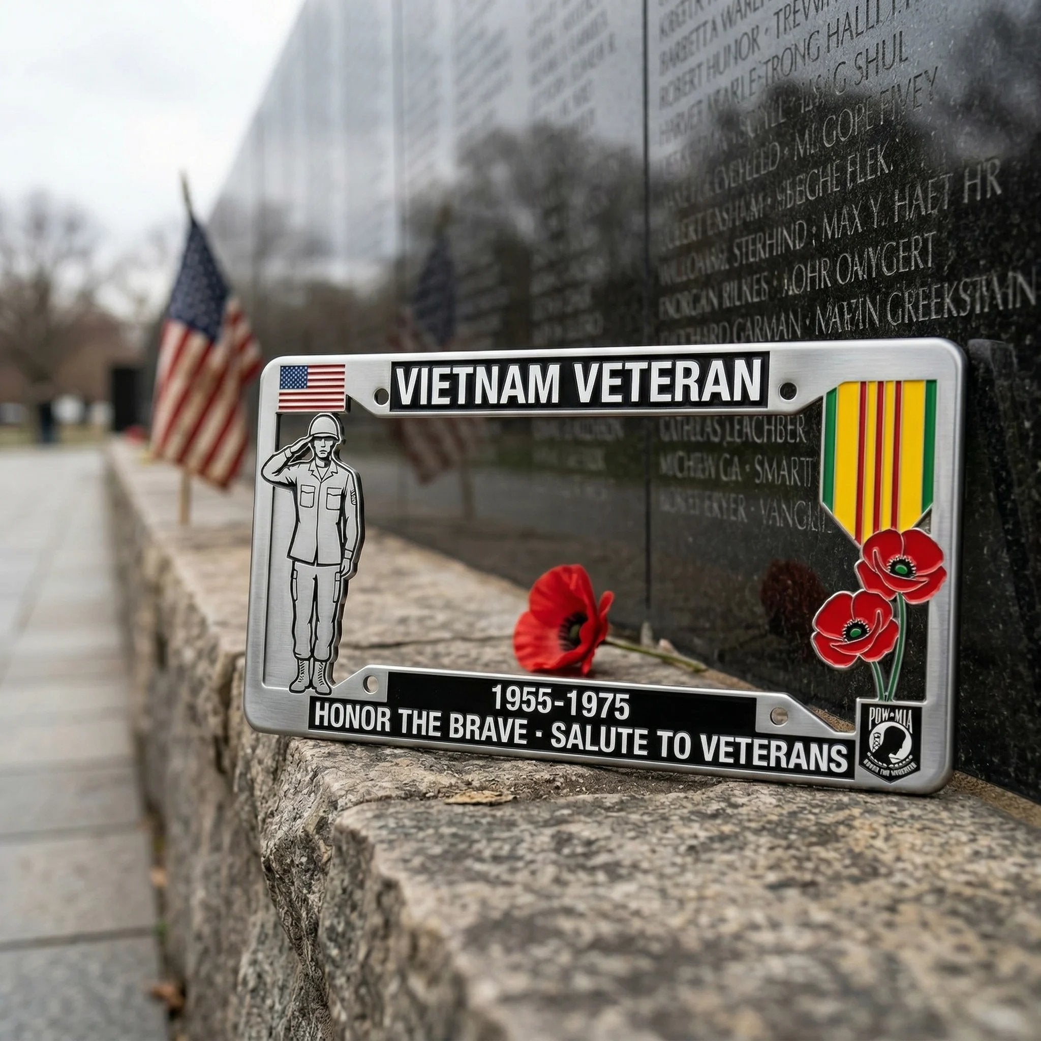 Vietnam Veteran Tribute License Plate Frame