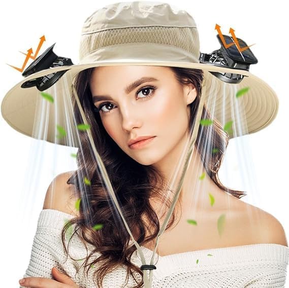 Unisex Breezy Solar Fan Hat (Adjustable 22"-25")