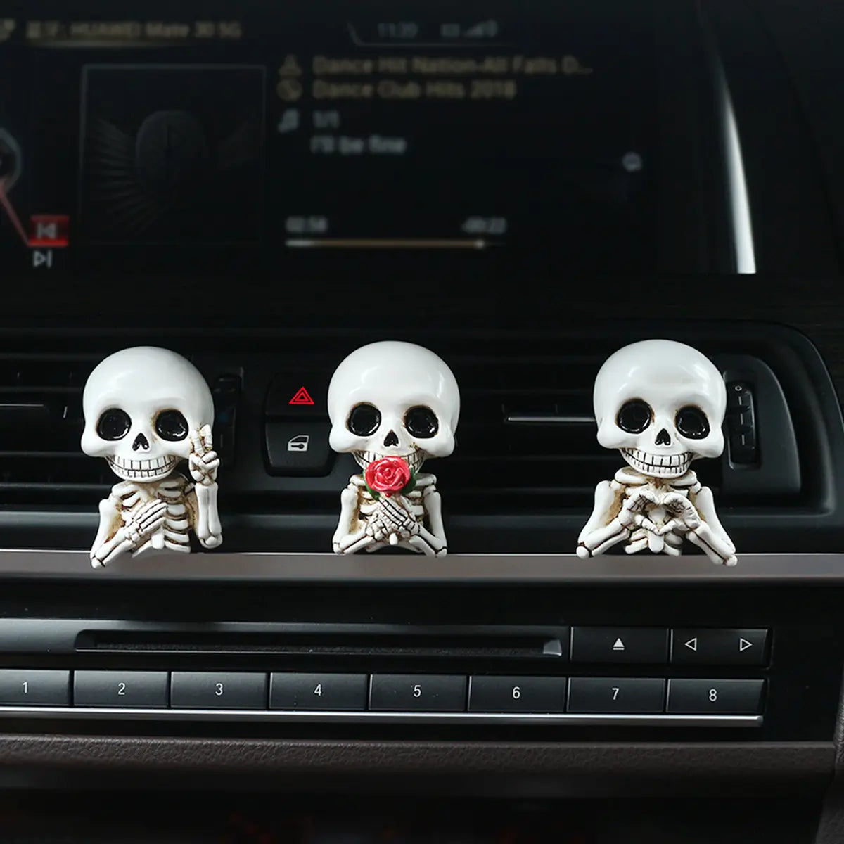 3-Piece Skull Car Diffuser Set – Gothic Air Vent Decor