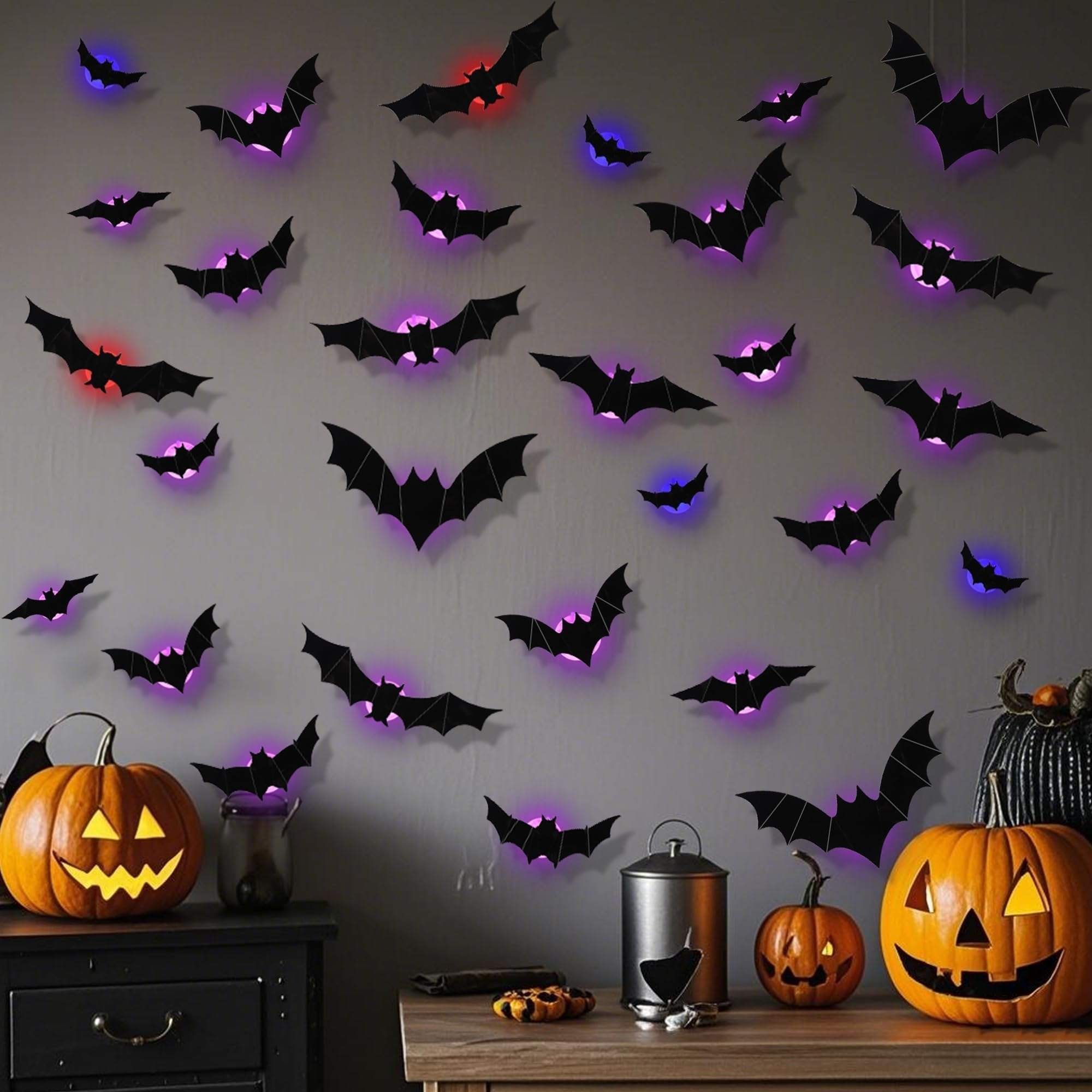 2026 Halloween Must-Have: 3D Bat Light Decoration Set