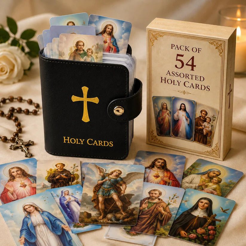 Catholic Leather Holy Card Holder with Snap Closure