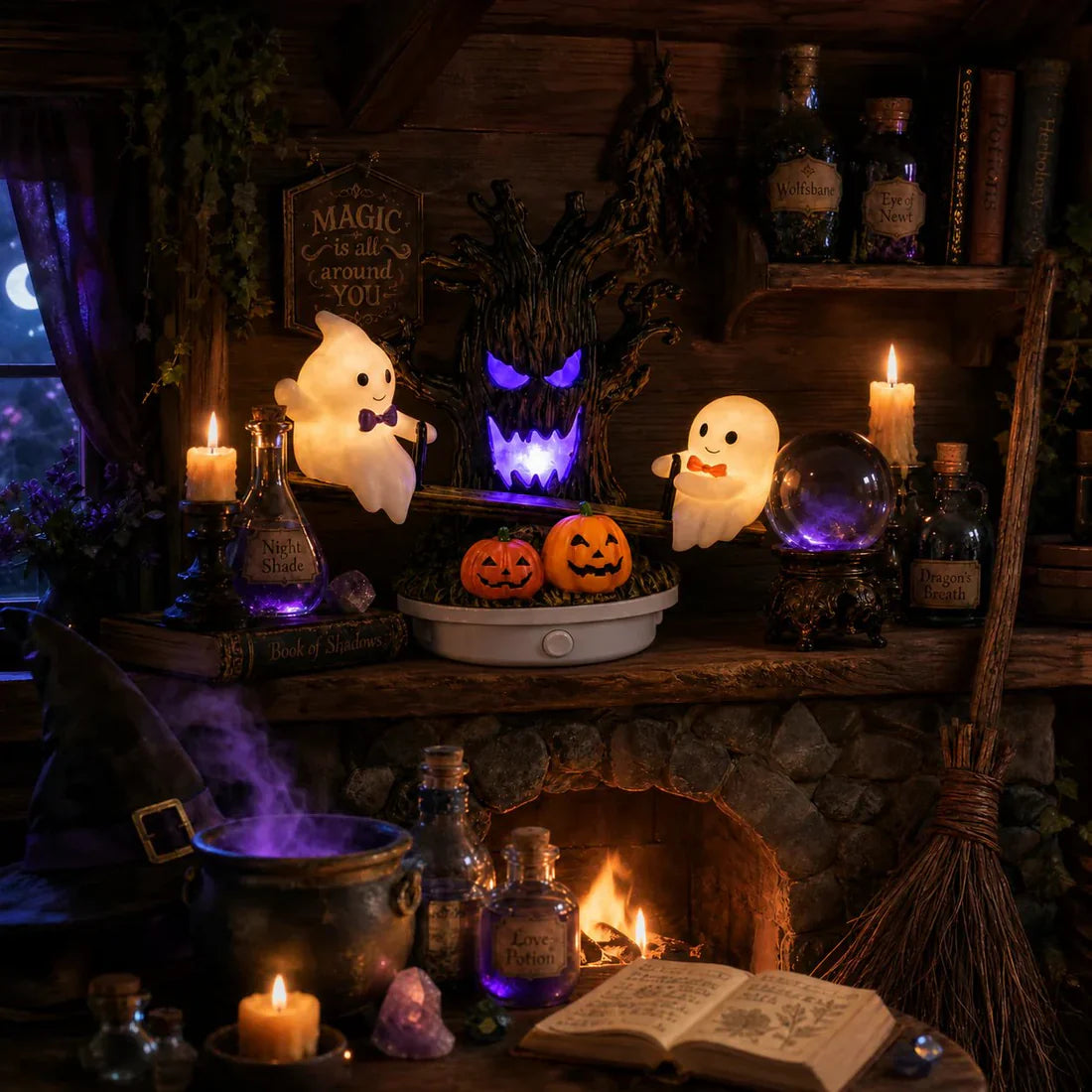 Animated Seesaw Ghost Plug In LED Night Light
