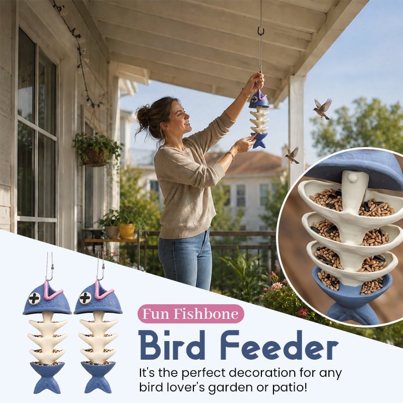 Fish Bones Hanging Bird Feeder