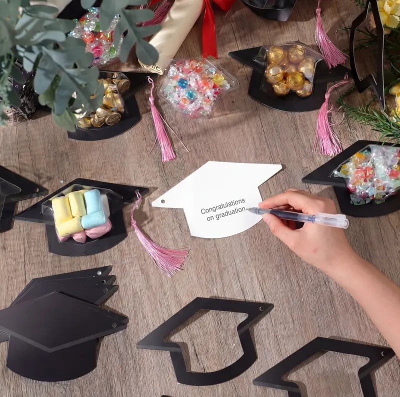 30-pack graduation cap candy cards, 2026 graduation candy dome greeting card gift with tassel chocolate box