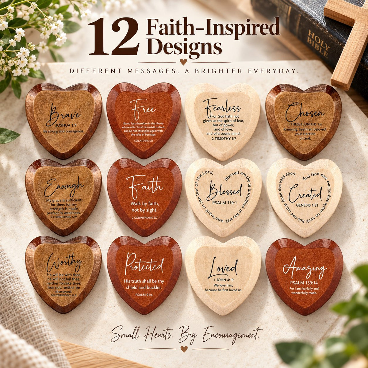 Christian Pocket Hearts Gift Set – 12 Faith-Filled Keepsakes