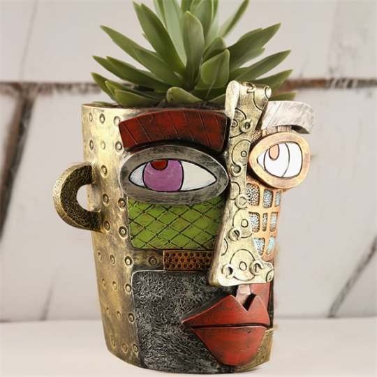 Picasso Brutalist Abstract Beauty Face Flower Pot