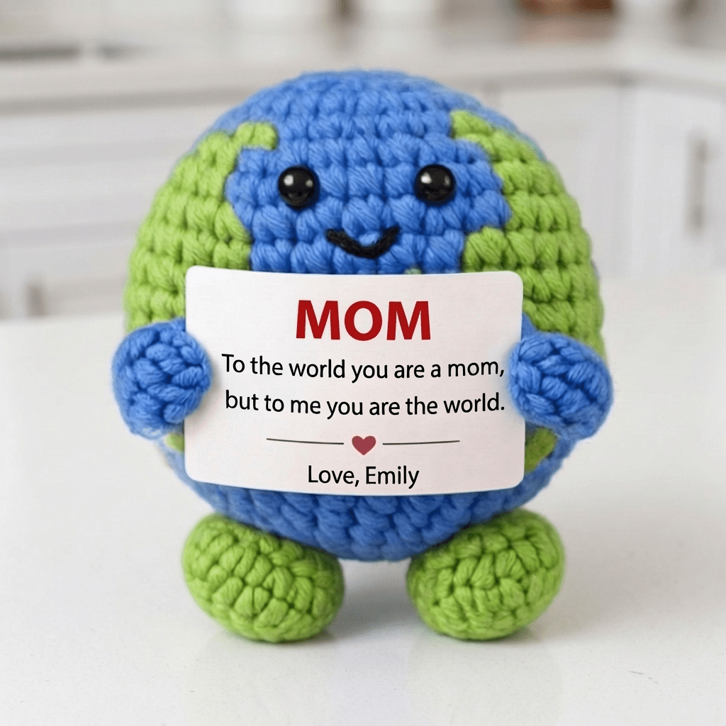 Tu es le monde - Cadeau de fête des mères personnalisé au crochet
