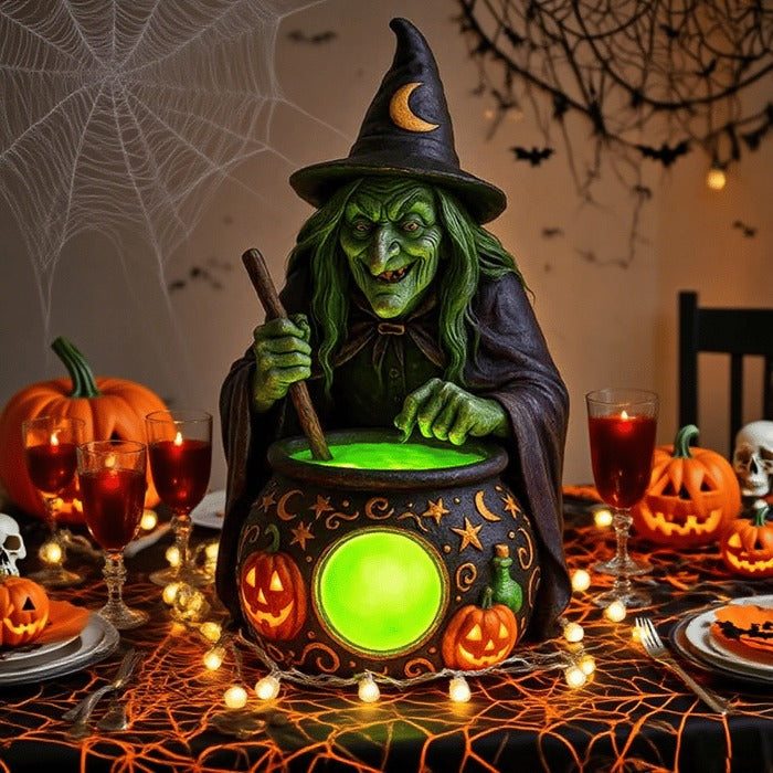Halloween Witch Cauldron Lamp