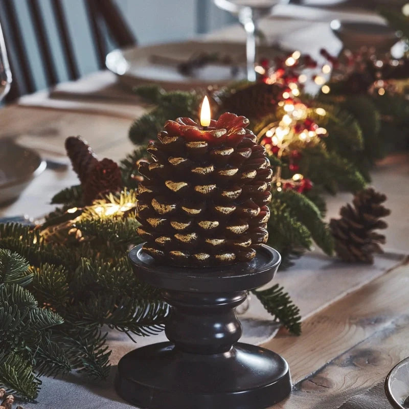 Flameless Pinecone Candles