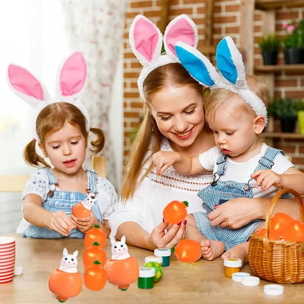 Easter Squeeze Toys 4 Pack Carrot Shape Bunny Pop Up Stress Relief Fidget Toys