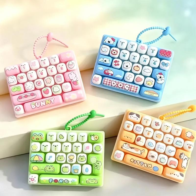 ⌨️ Cute Mini Keyboard Keychain – 4 Adorable Pastel Styles!