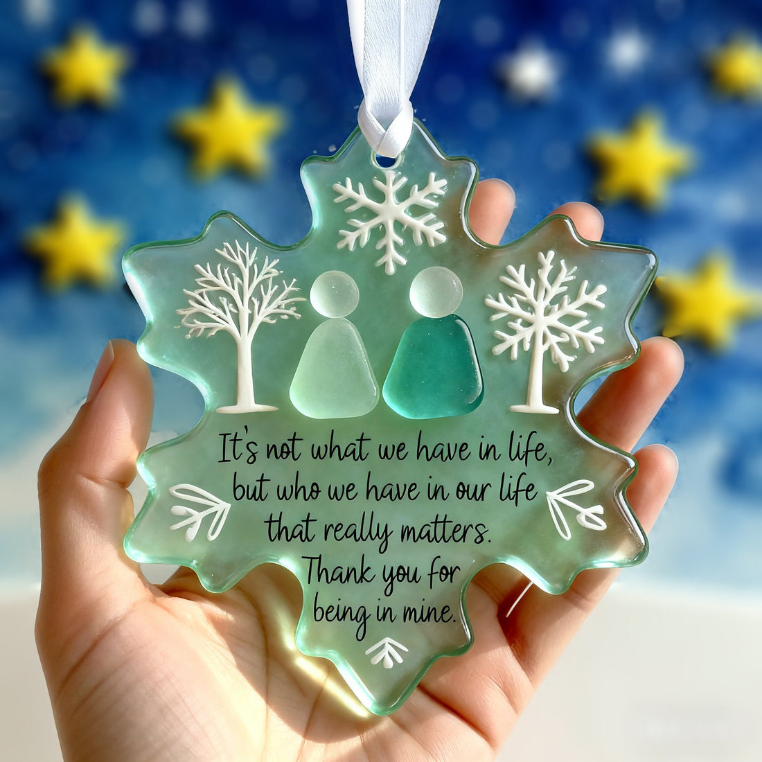 Snowflake-Shaped Sea Glass Thank You Keepsake Shaped by Nature & Crafted by Hand!