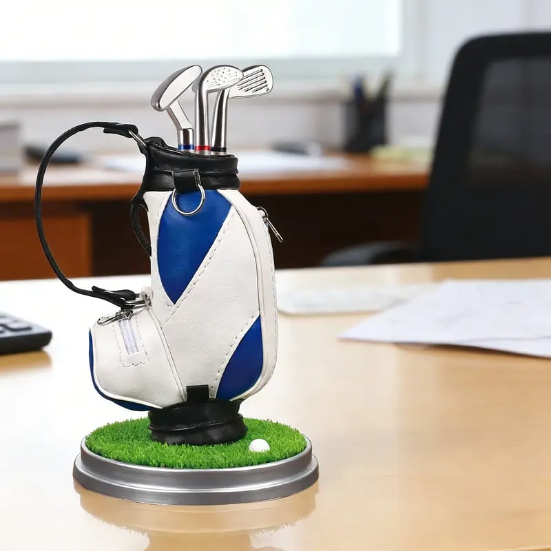 Golf Pen Holder with 3-Pen Set – Stylish Desk Organizer for Golf Lovers