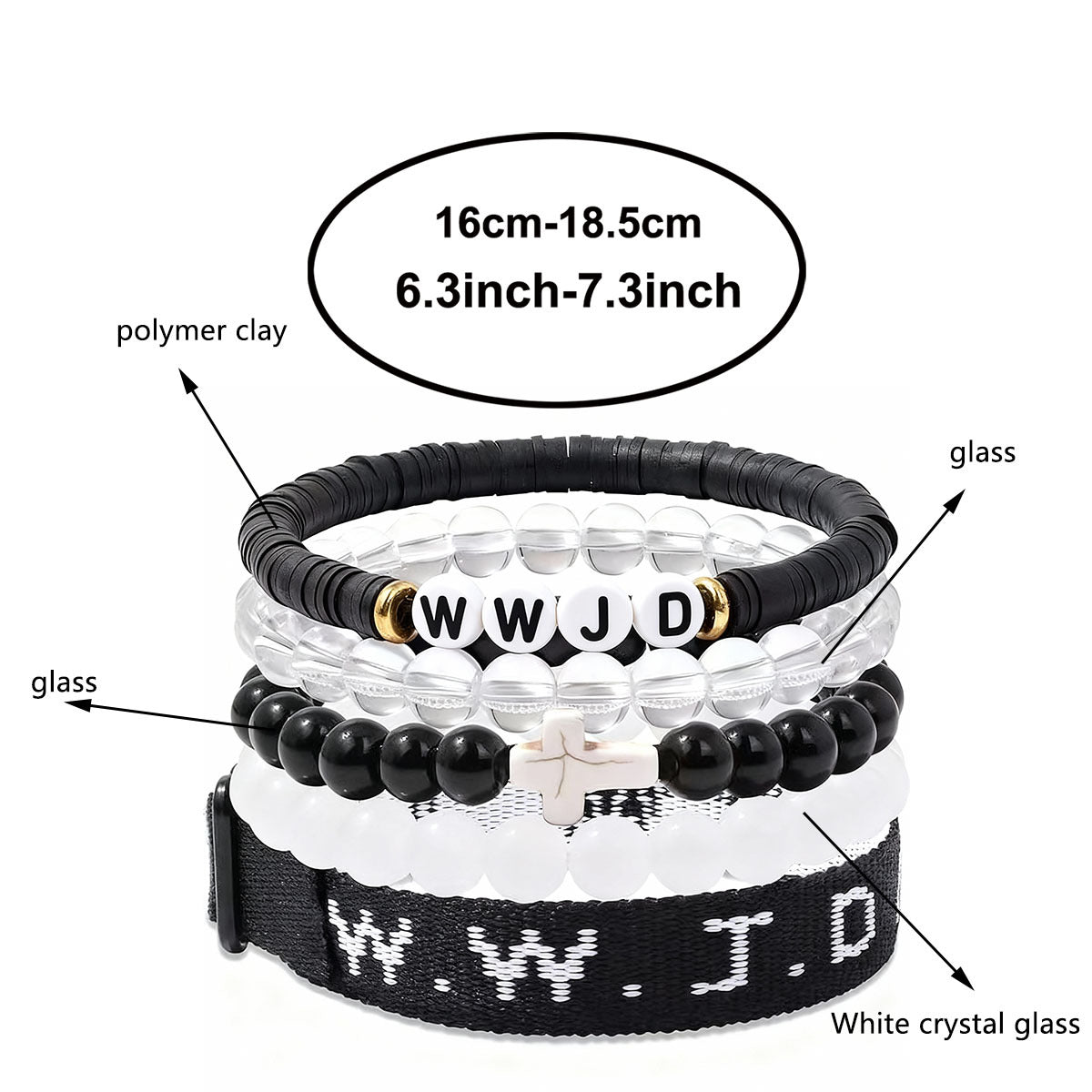 Cross Three-Piece Bracelet Woven Bracelet