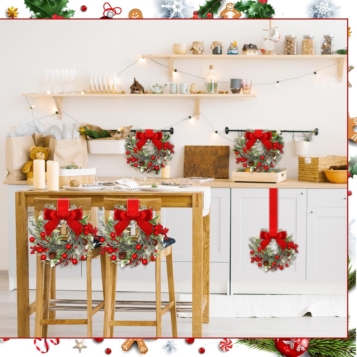Mini Christmas Wreaths for Cabinets—Maximum Holiday Magic
