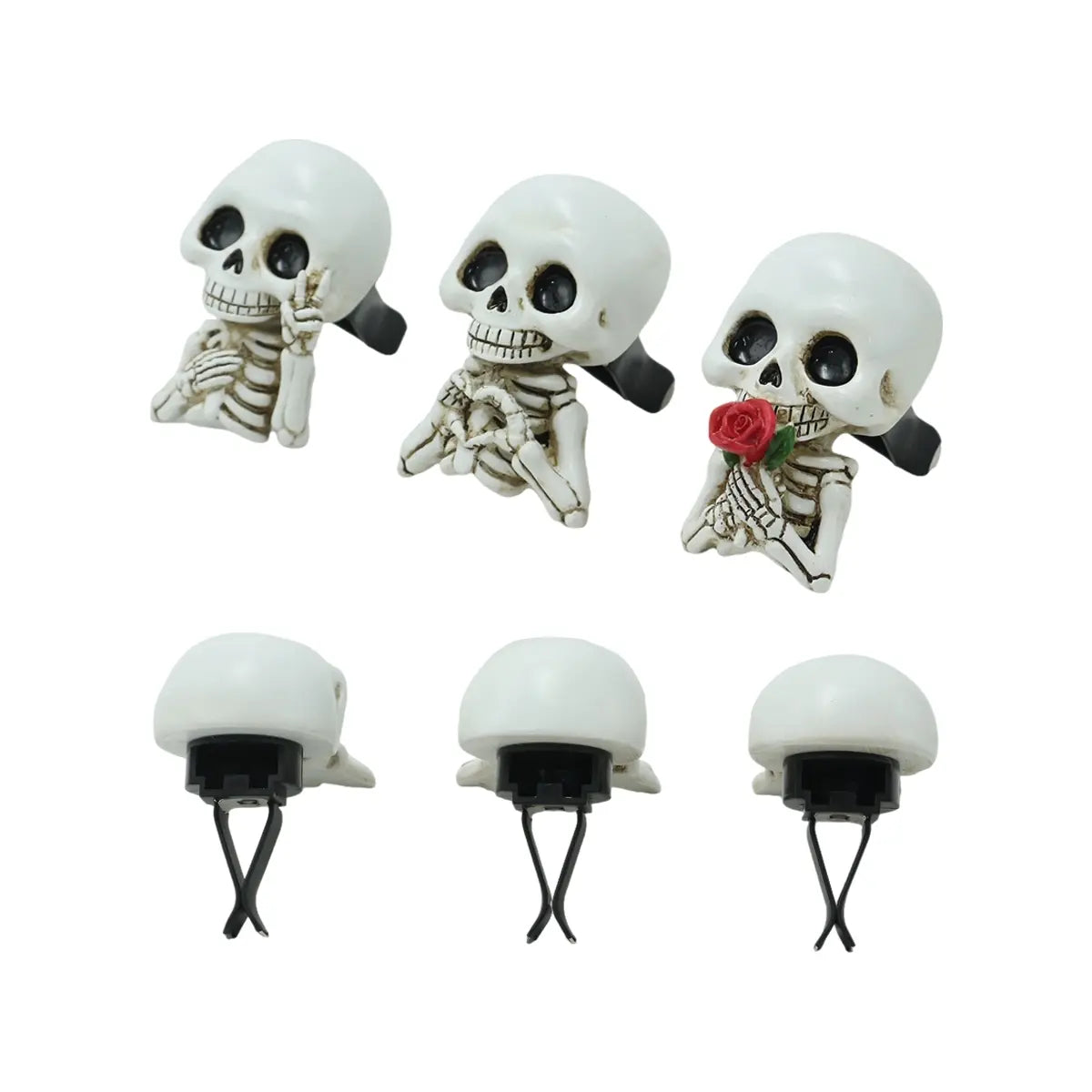 3-Piece Skull Car Diffuser Set – Gothic Air Vent Decor