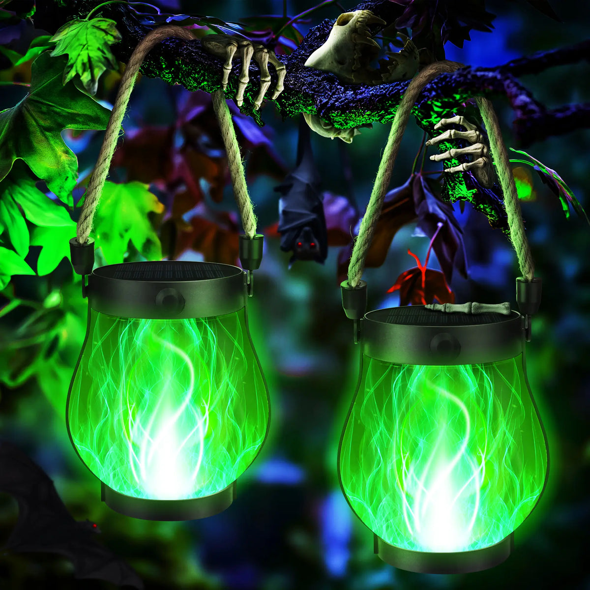 2-Pack – Solar Flickering Flame Lanterns
