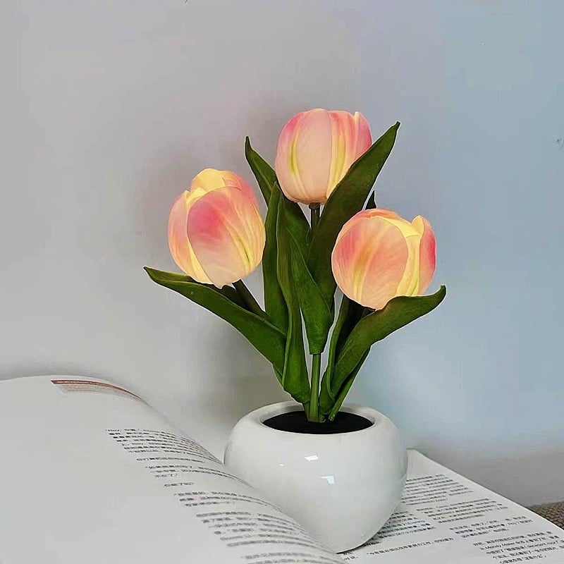 🌷LED Night Light – Tulip Design with Vase
