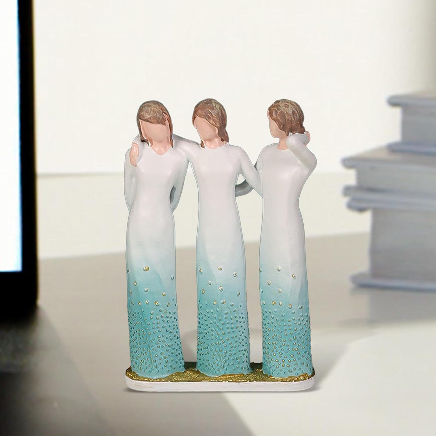 Sister Figurine Gift – 3 Sisters Resin Sculpture for Bestie & Women