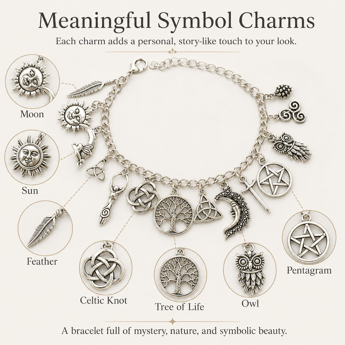 Vintage Witchy Charm Bracelet