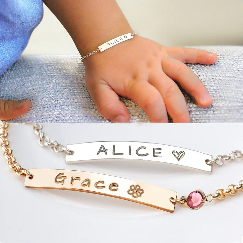 Custom baby name bracelet