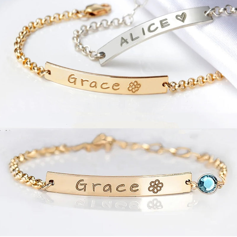 Custom baby name bracelet