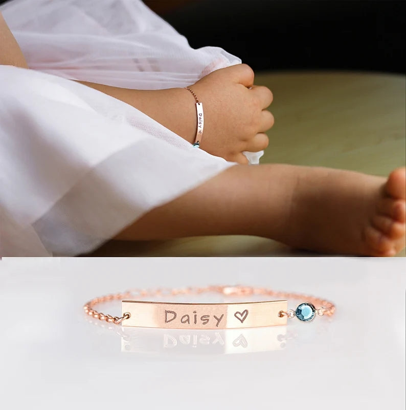 Custom baby name bracelet
