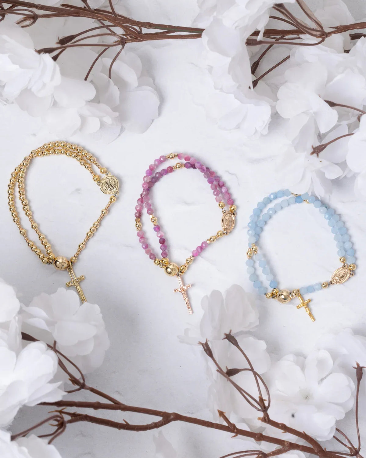 Handcrafted rosary bracelets