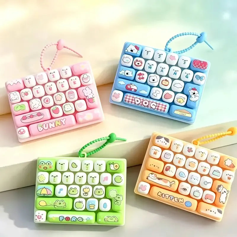 ⌨️ Cute Mini Keyboard Keychain – 4 Adorable Pastel Styles!