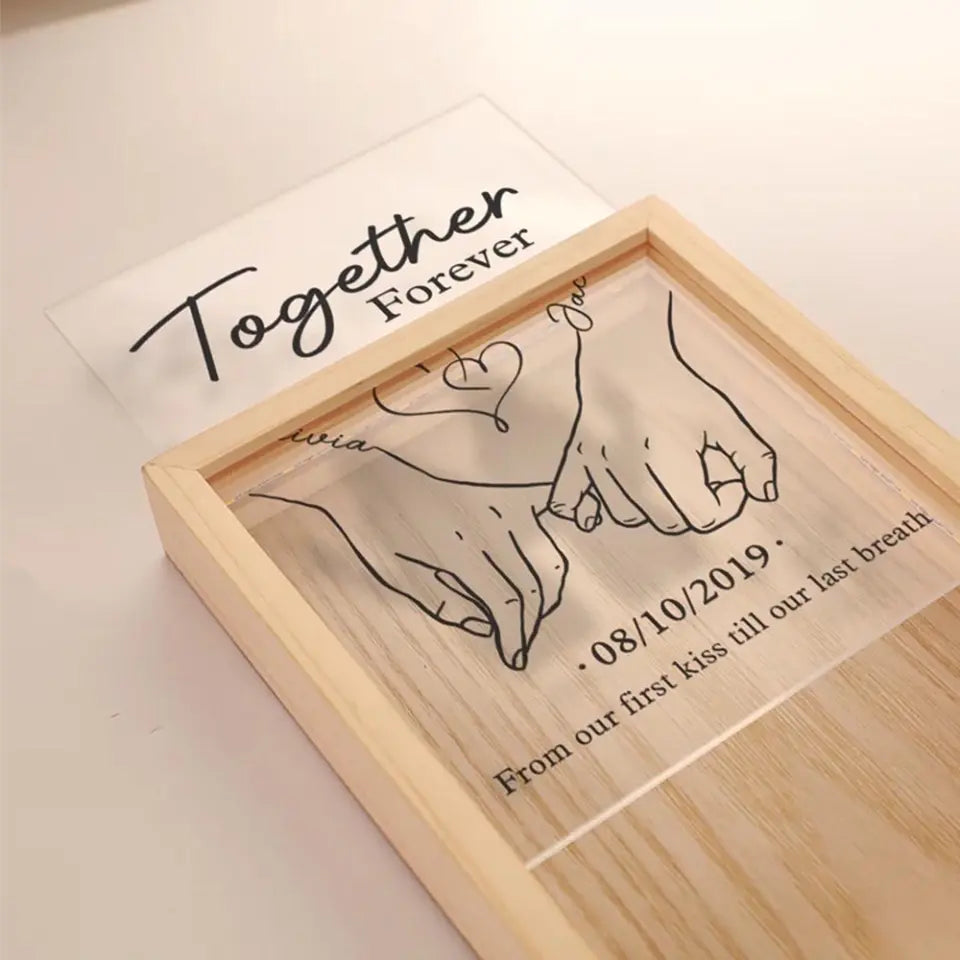 S'énerver l'un l'autre de notre premier baiser à notre dernier souffle - Boîte lumineuse personnalisée pour couple
