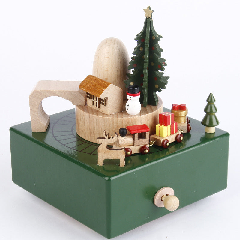 Personalized Wooden Train Music Box