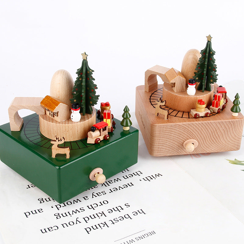 Personalized Wooden Train Music Box