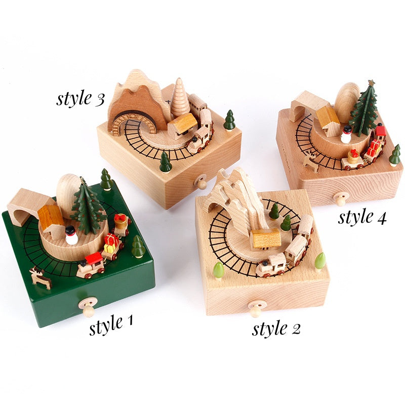 Personalized Wooden Train Music Box