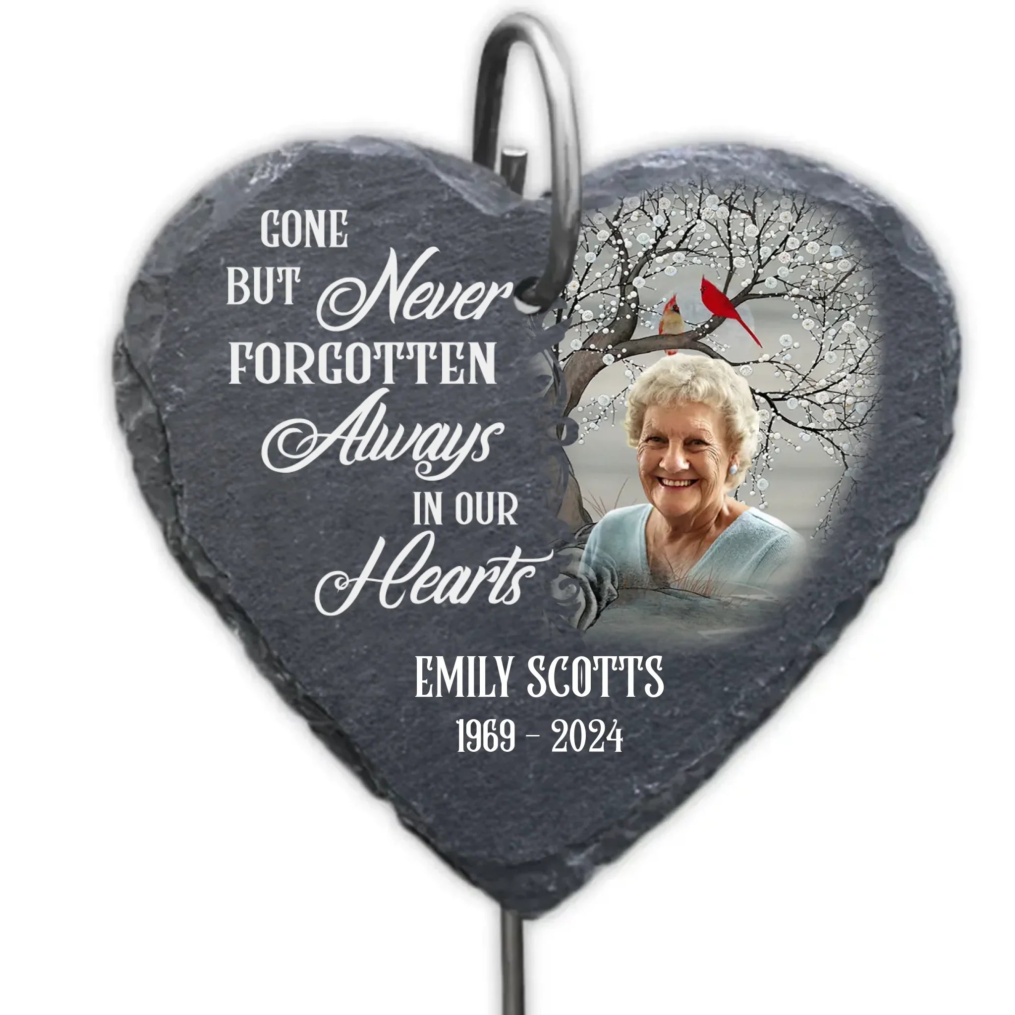 Gone But Never Forgotten Always In Our Hearts - Personalized Garden Slate, Memorial Gift