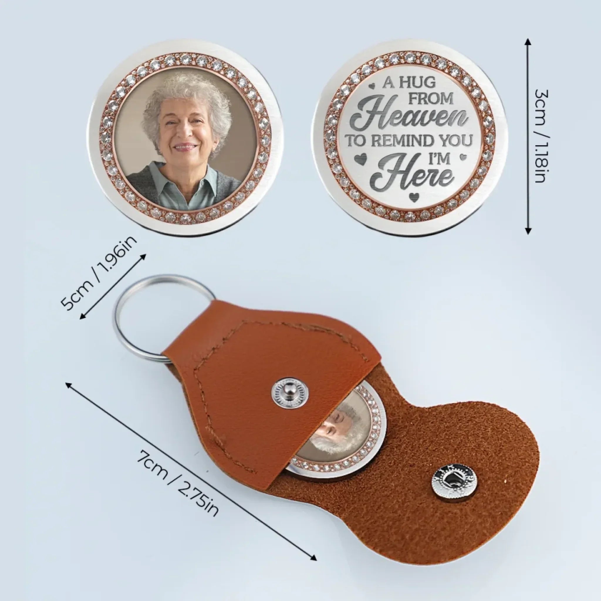 Custom Photo Pocket Hug - Personalized Memorial Sympathy Gifts