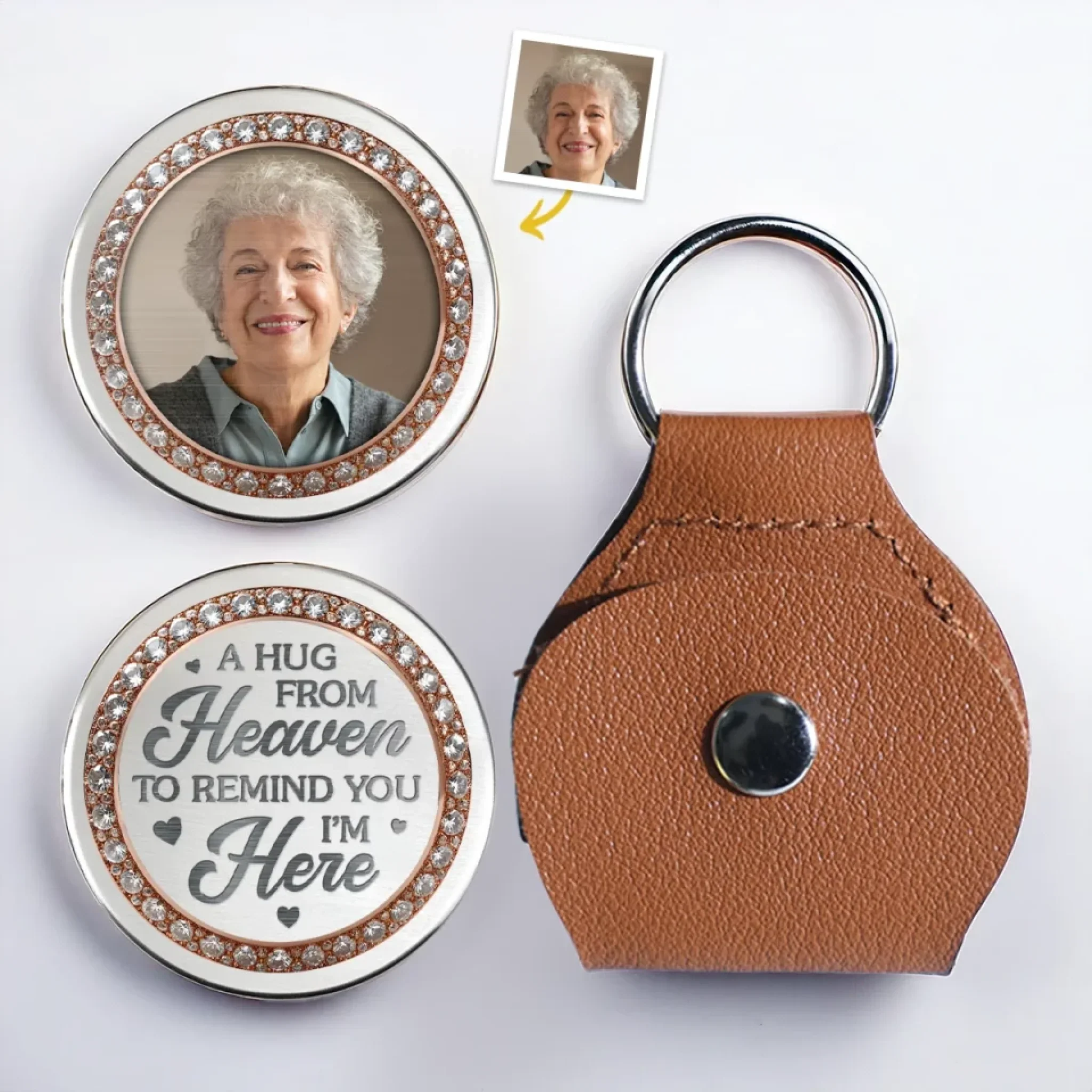 Custom Photo Pocket Hug - Personalized Memorial Sympathy Gifts