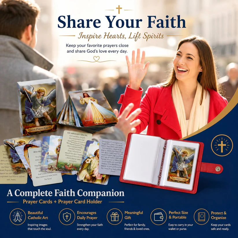 Catholic Leather Holy Card Holder with Snap Closure