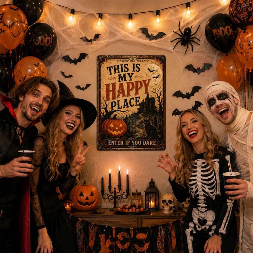 Haunted Place Halloween Door Sign – Spooky Home Decor