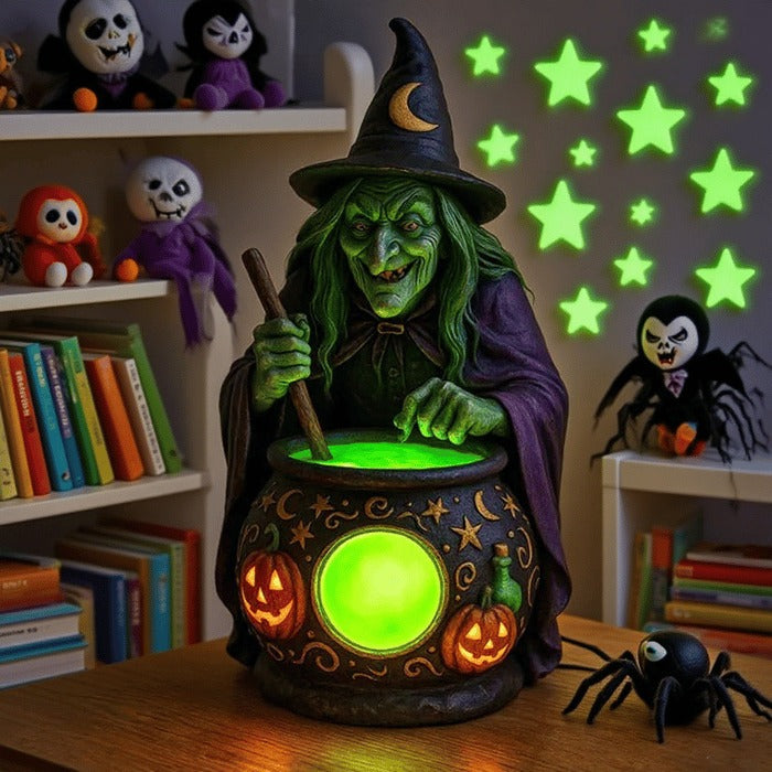 Halloween Witch Cauldron Lamp