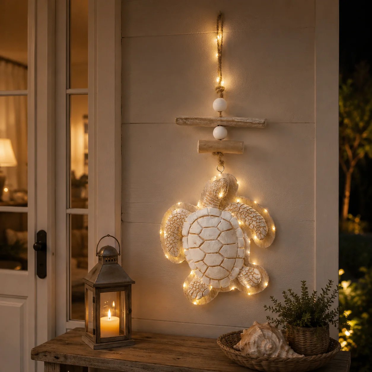 Glowing Coastal Sea Turtle Wall Art