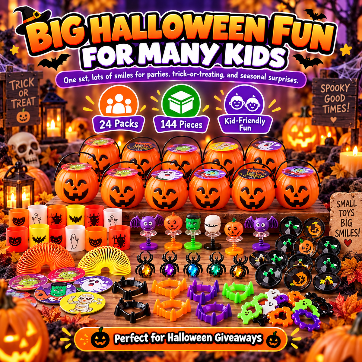 144PCS Halloween Toy and Gift Set for Kids