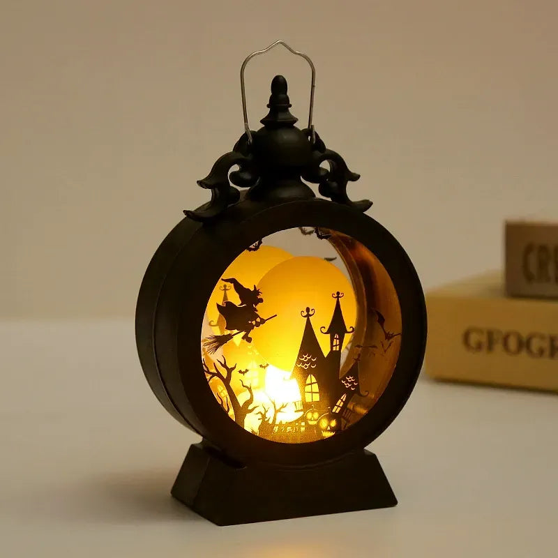 Halloween Retro Round Portable Lantern