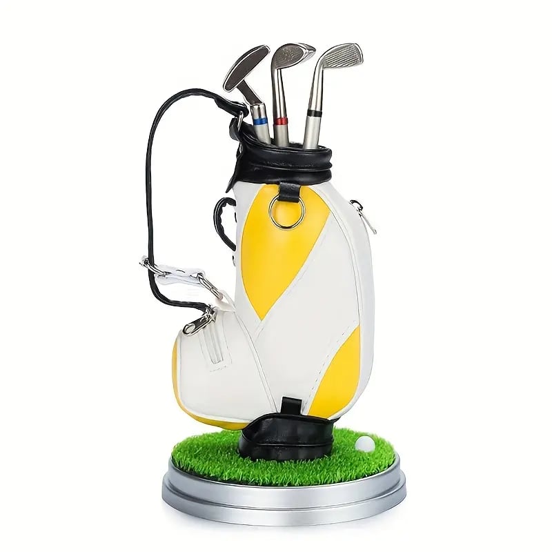 Golf Pen Holder with 3-Pen Set – Stylish Desk Organizer for Golf Lovers
