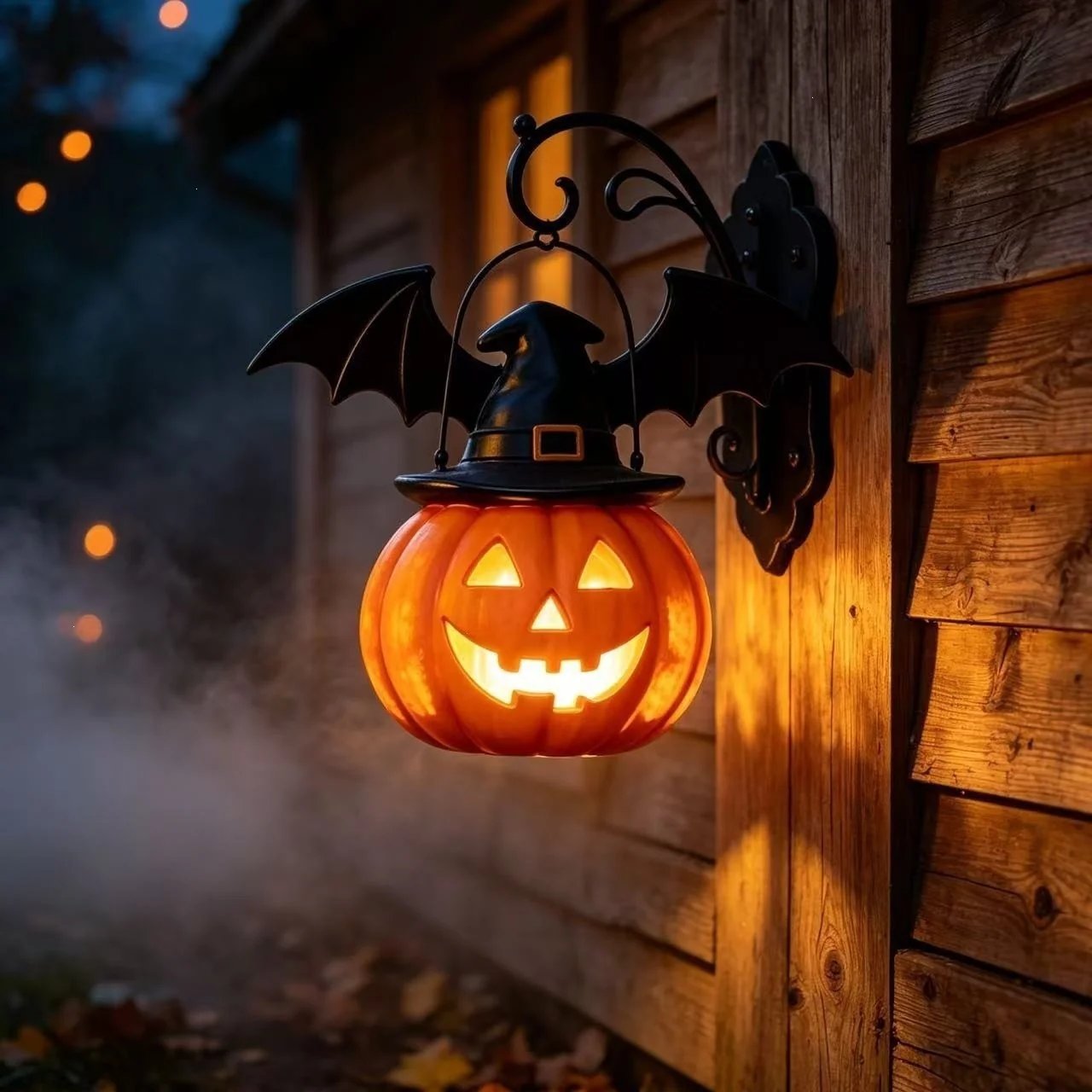 Bat Hat Pumpkin Wall Lamp 🦇