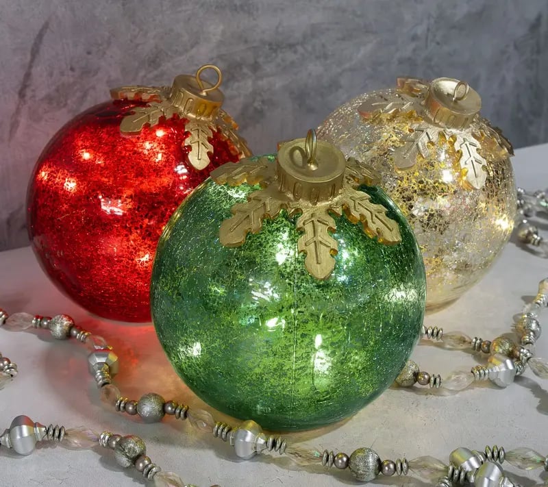Glass Tabletop Christmas Ornaments