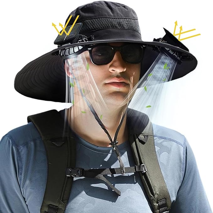 Unisex Breezy Solar Fan Hat (Adjustable 22"-25")