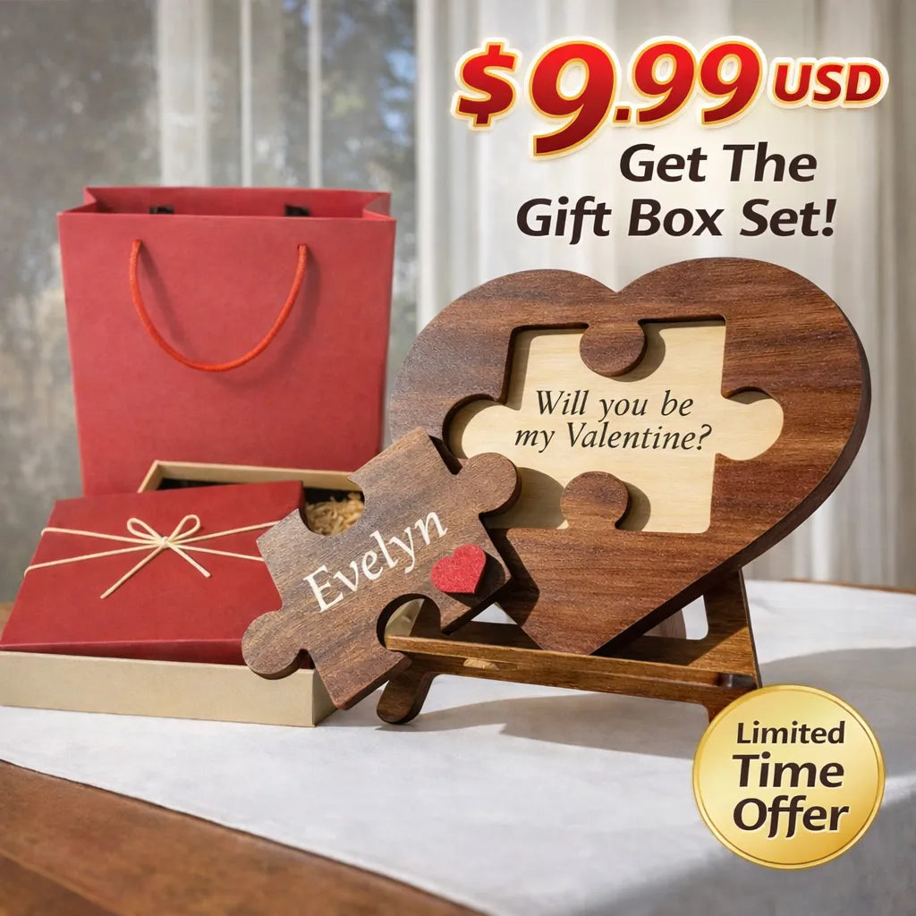 Personalized Love Keepsake Couple Jigsaw Puzzle Name Logo-Romantic Valentine's Day/ Anniversary Gift for Him Her