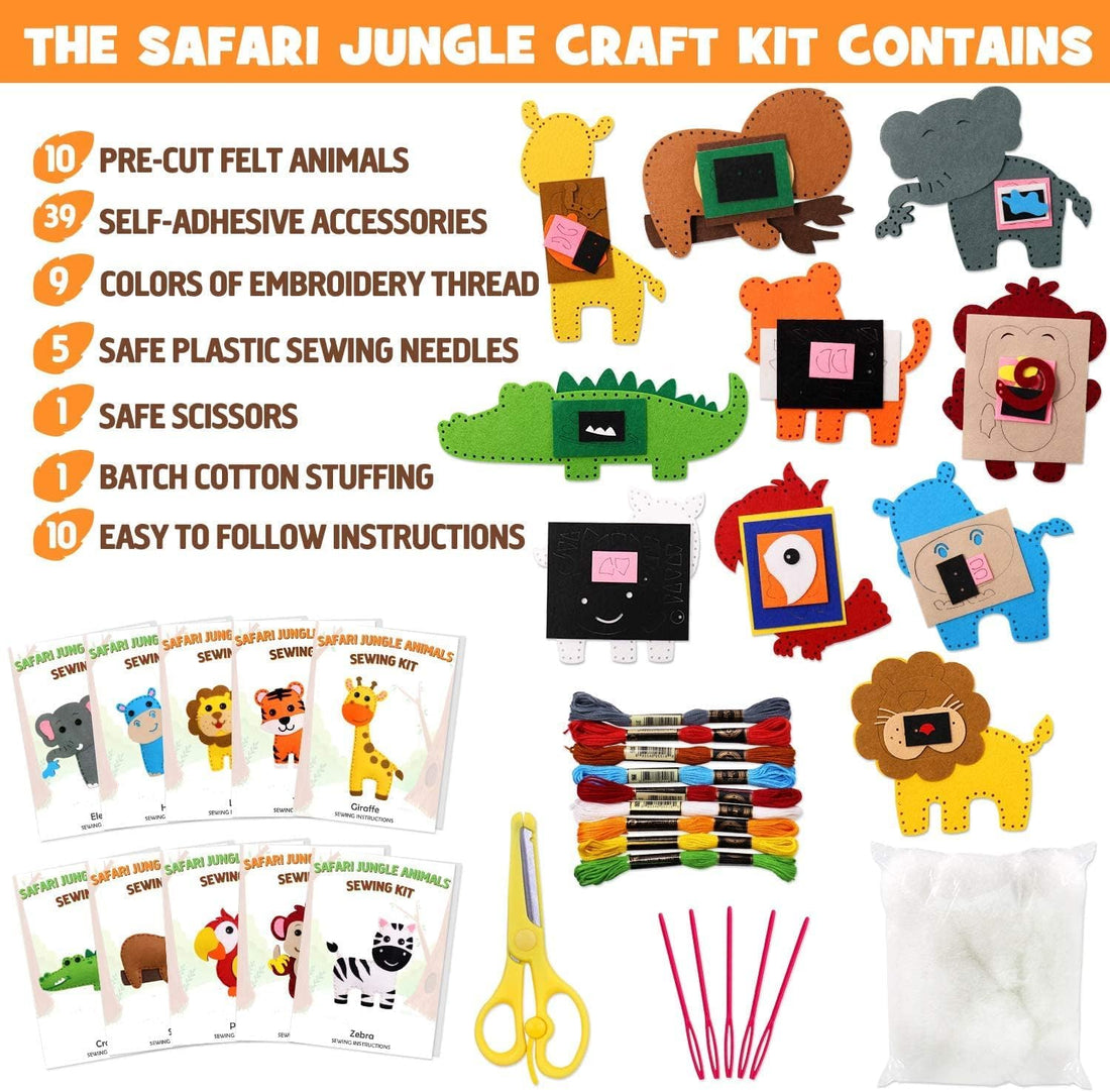 Jungle Animals Sewing Kit Zoo Felt Animal DIY Crafts